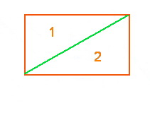 Из четырёхугольника сделай два треугольника.